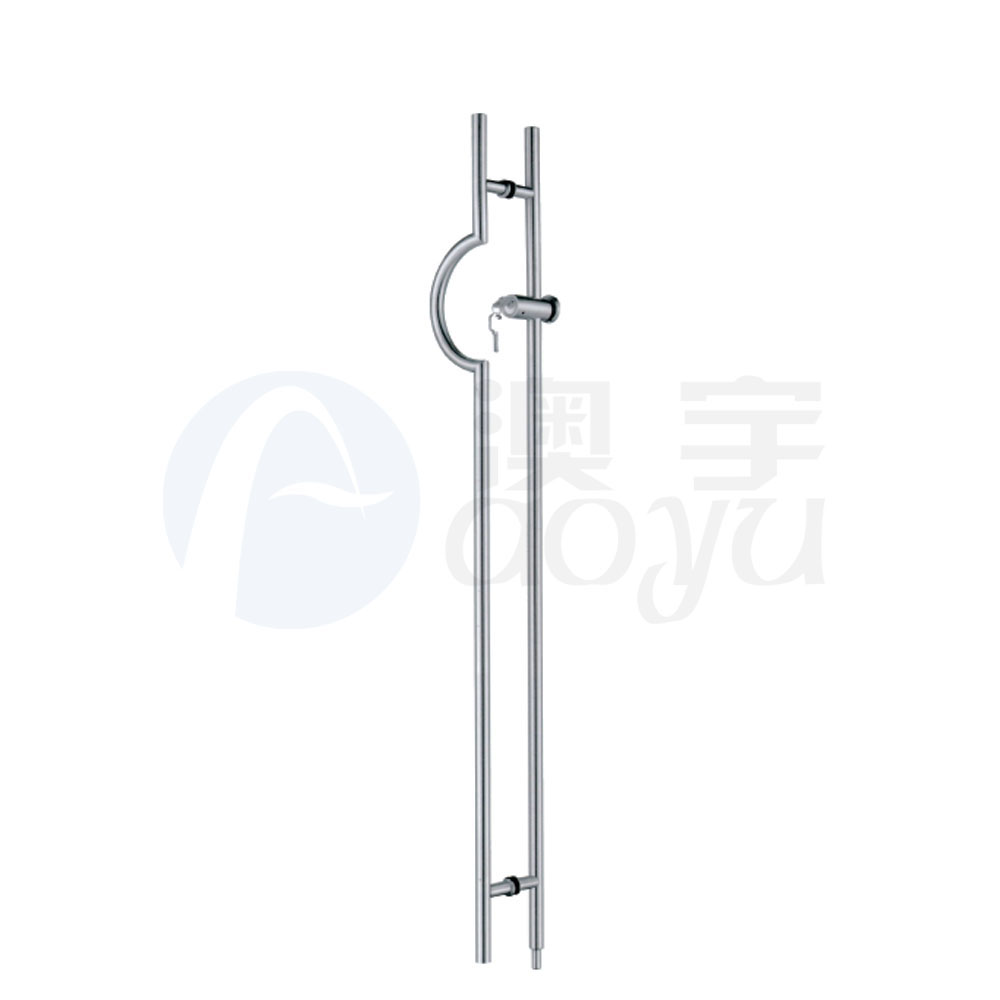 glass door handle with lock