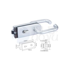Glass door lock and handle